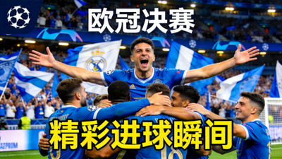 足球精彩集锦视频缩略图 - 欧冠决赛进球瞬间庆祝画面
